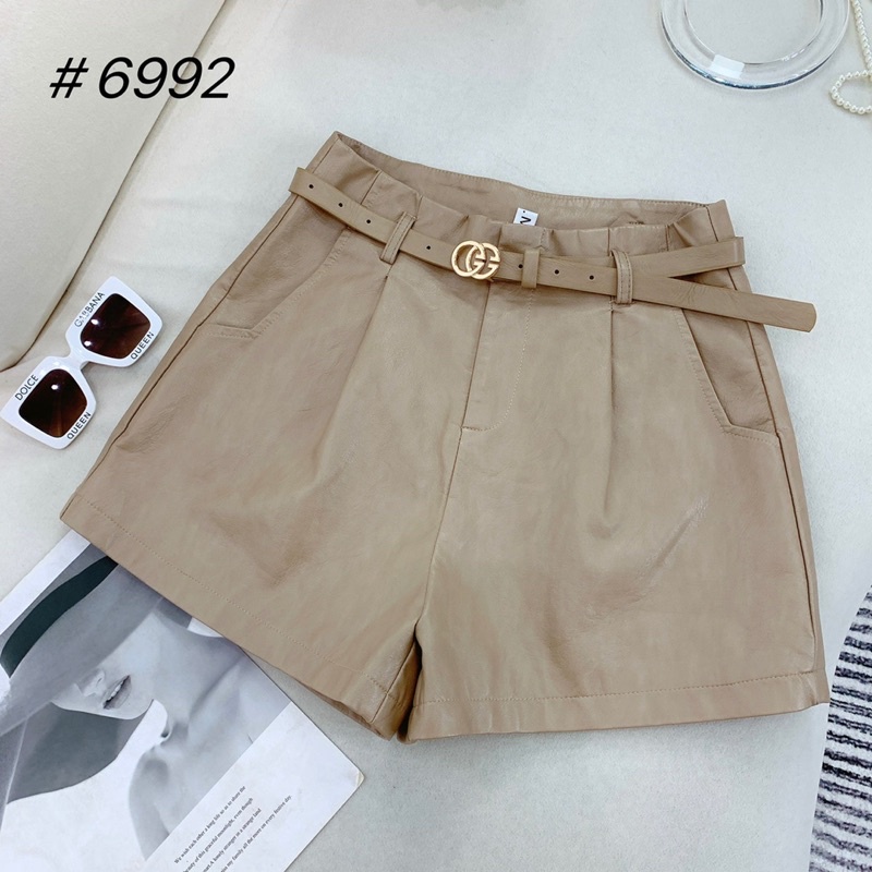 QUẦN SHORT DA KÈM ĐAI GG CẠP CAO HÀNG QCL1 MS24455 (K4-2)
