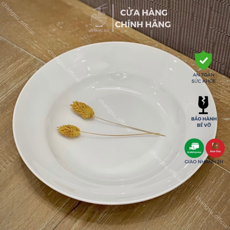 Bộ chén dĩa sứ trắng 16 món đầy đủ - Set bát đĩa ăn cơm gia đình sứ Hảo Cảnh