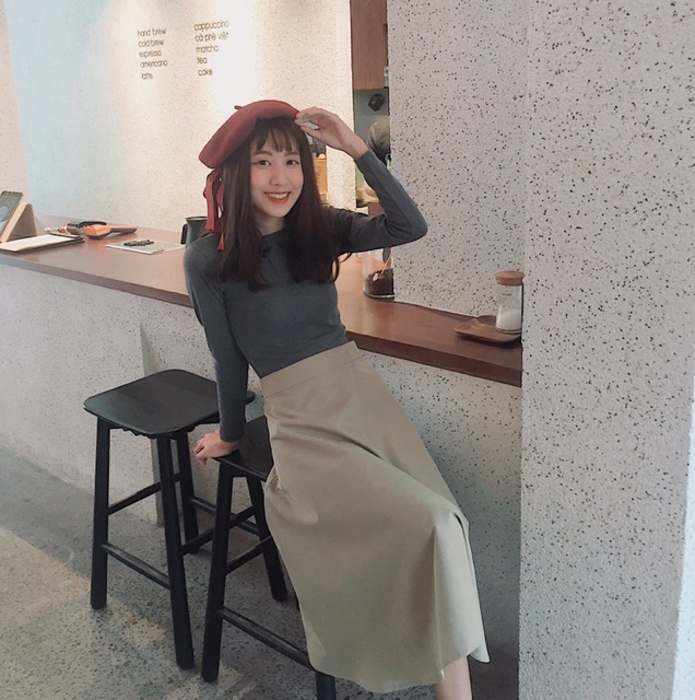 Áo croptop body tay dài | 4 MÀU | SA155