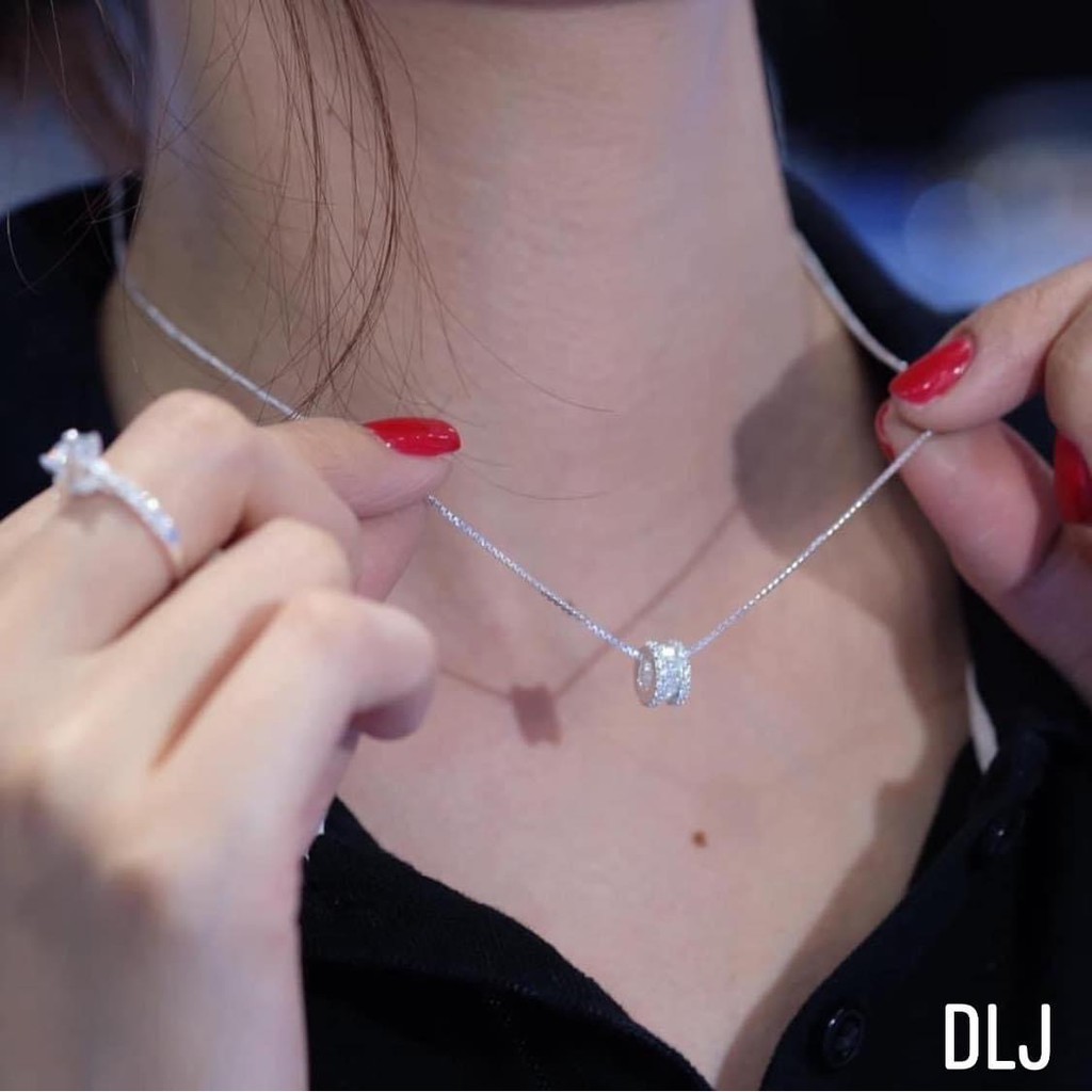 Dây chuyền vòng tròn đá bạc ta