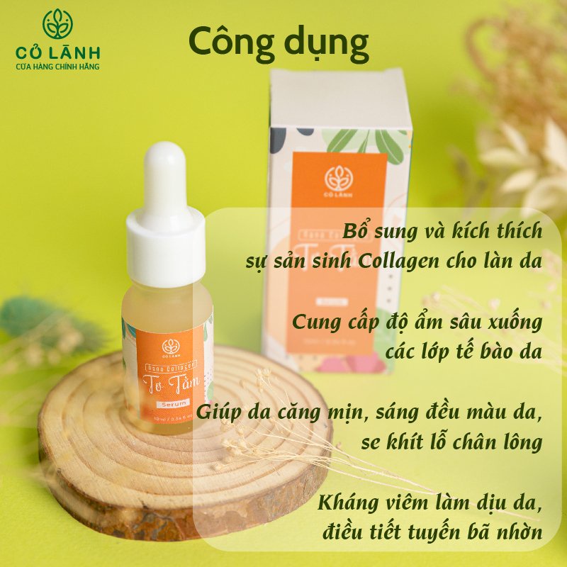 Serum Nano Collagen Tơ Tằm Cỏ Lành 10ml - làm mờ thâm n.ám, tăng sinh colllagen cho da