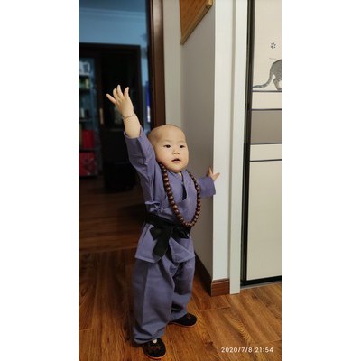 Quần áo nhà sư nhỏ hán phục Thiếu Lâm Tự cực ngầu đi tu studio chụp ảnh cả set sang chảnh cho bé nhiếp ảnh hóa trang