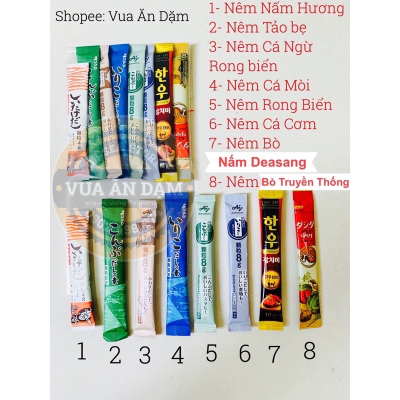 (Tách lẻ 1 gói) Hạt nêm cho bé ăn dặm, hạt nêm ăn dặm cho bé từ 6 tháng