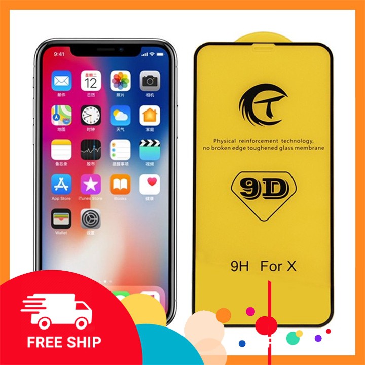 Cường Lực iPhone 💝FREESHIP💝 Kính Cường Lực 9D Full Màn Hình Dành Cho Các Dòng iPhone + Tặng Kèm Bộ Lau Màn Hình