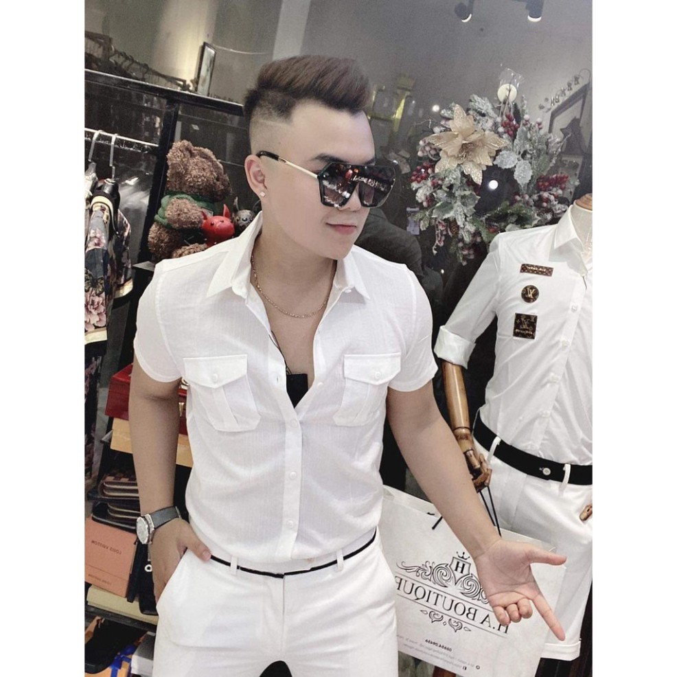Áo Sơ Mi Đũi Nam Ngắn Tay Chất Liệu Cao Cấp ELNIDO flasksale | BigBuy360 - bigbuy360.vn