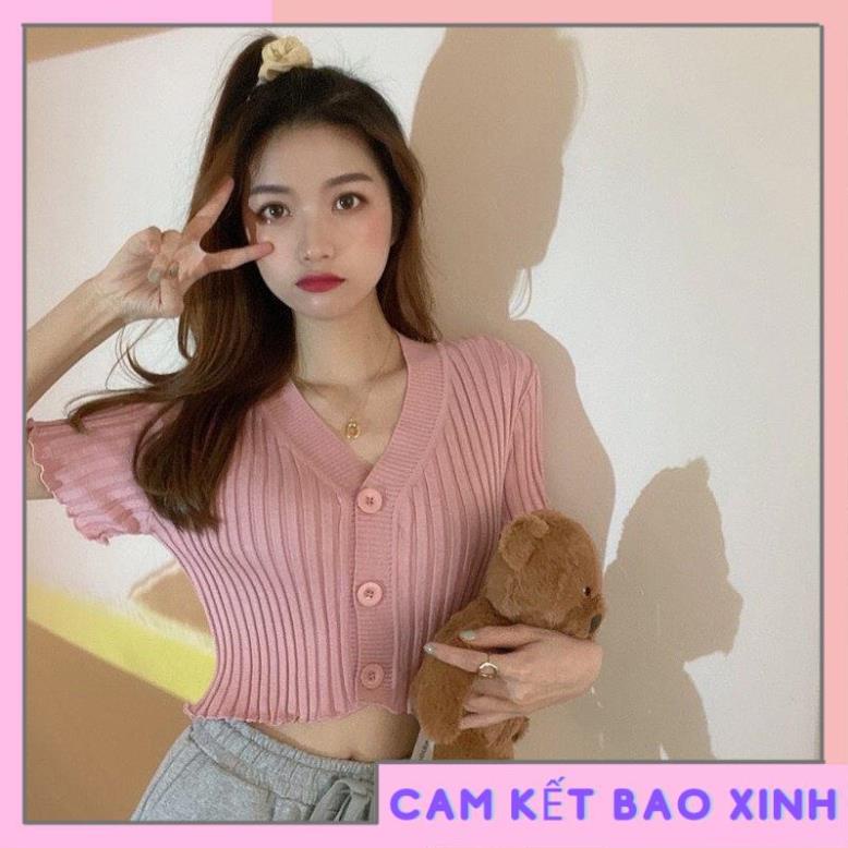 ÁO CROPTOP CÀI NÚT XINH ĐỦ MÀU A23 [Hàng Siêu Cấp]