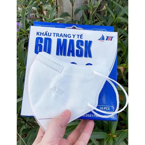 Set 50 chiếc khẩu trang y tế 6D MASK vải không dệt SMS Plus 3+, khẩu trang kháng khuẩn chính hãng T&amp;T MASK