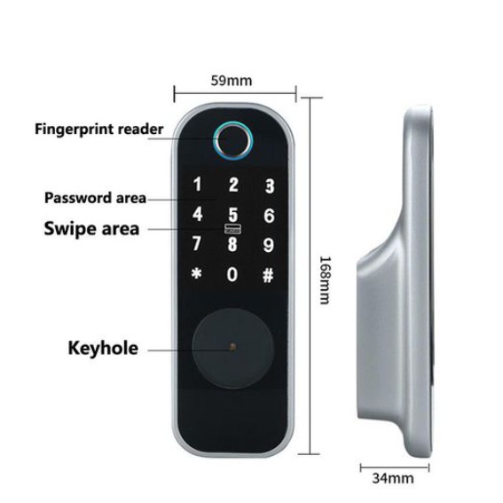 Khóa cổng vân tay 2 mặt kết nối bluetooth App TTlock điều khiển từ xa