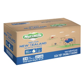 Thùng 24 Túi Sữa Tươi Tiệt Trùng Ít Đường Nutimilk Newzealand 250ml