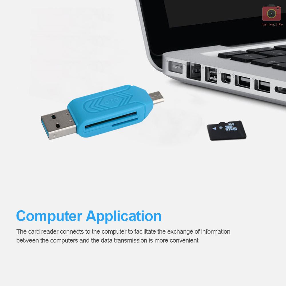 Đầu đọc thẻ nhớ otg type-c3.0 và Micro USB 2 trong 1 hỗ trợ thẻ TF có thể xoay được