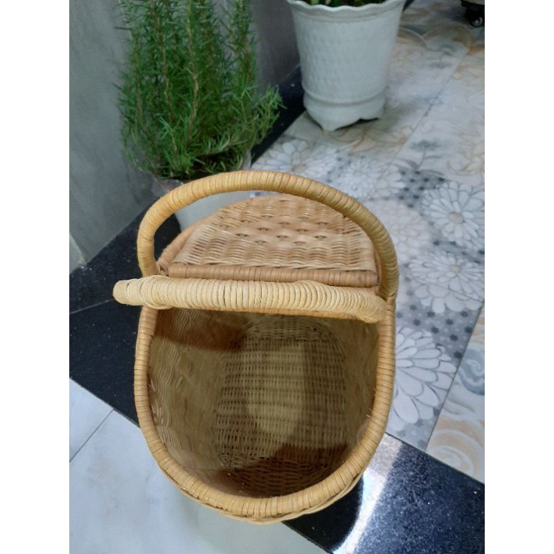Giỏ mây đan có nắp đậy | BigBuy360 - bigbuy360.vn