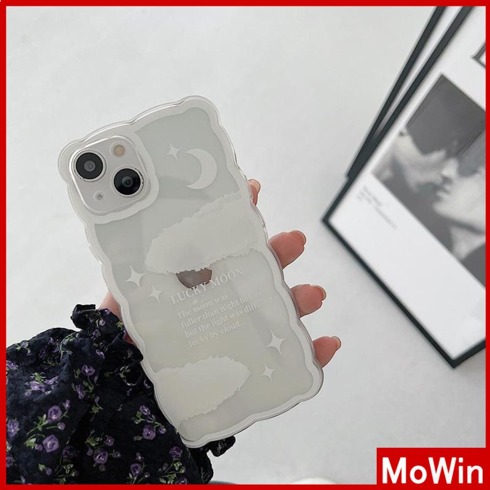 iPhone Case Silicone Soft Case Clear Case Wave Non-Slip Shockproof Camera Full Coverage Protection Moon Stars Clouds For iPhone 13 Pro Max iPhone 12 Pro Max iPhone 11 iPhone 7 Plus