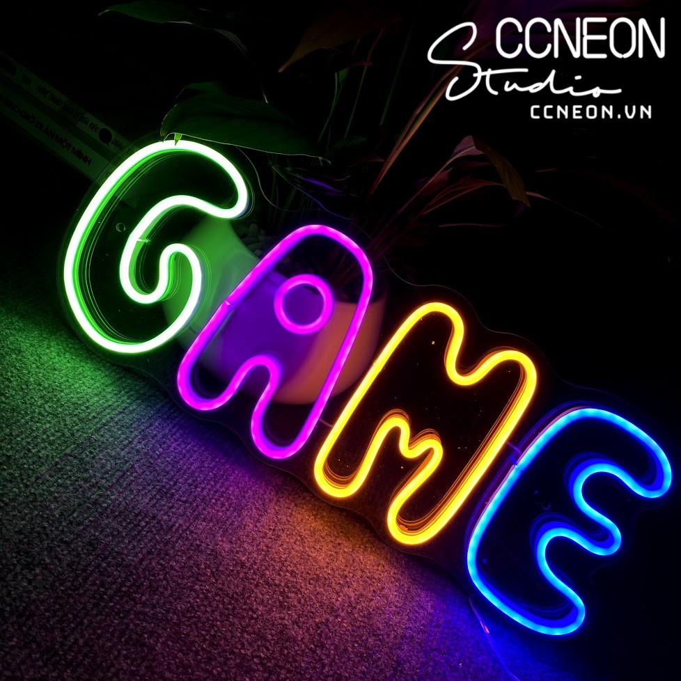 Đèn Trang Trí Led Neon Sign chữ GAME nhiều Màu