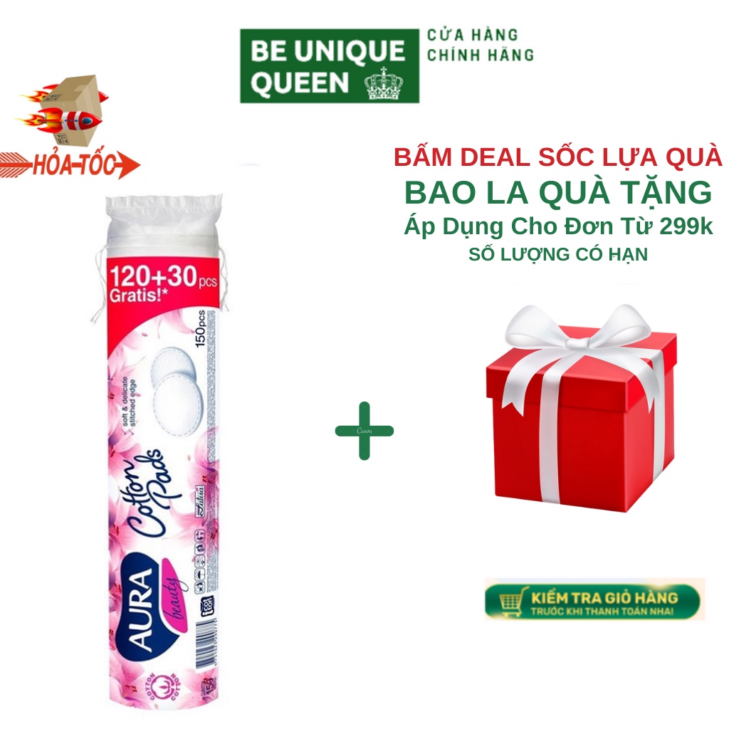 Bông Tẩy Trang Aura Beauty Cotton Pads 150 Miếng