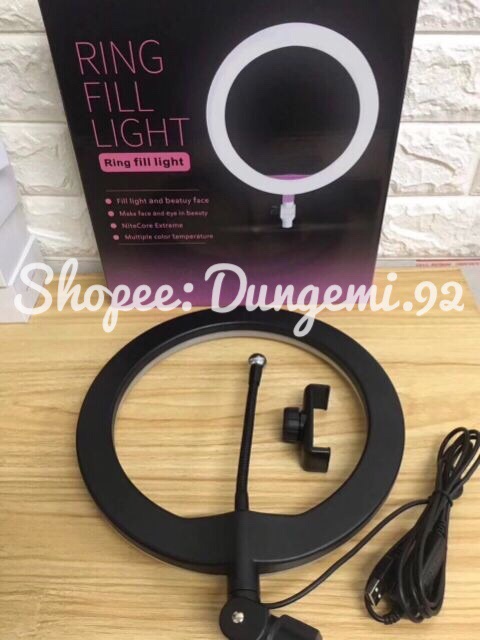 Bộ đèn livestream size 26cm kèm chân kẹp đèn 2m1