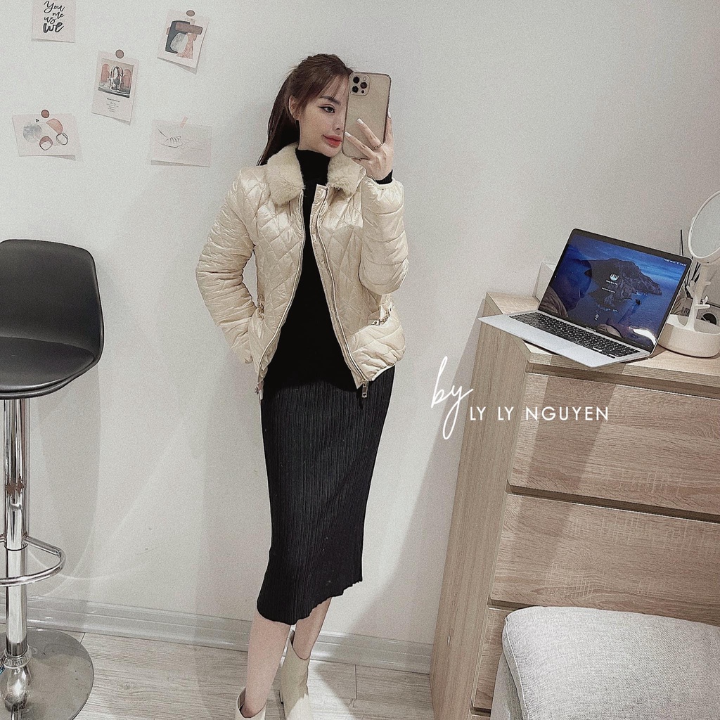 Áo phao nữ Hàn Quốc trám cổ lông Quảng Châu - ELLY Clothings | BigBuy360 - bigbuy360.vn