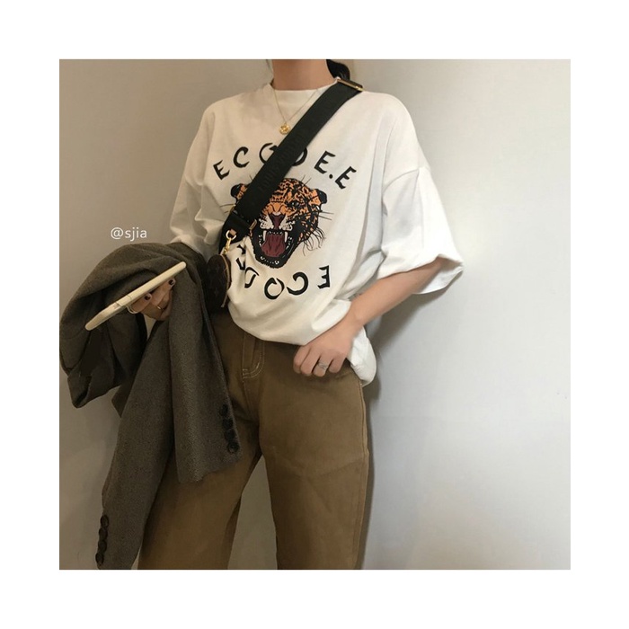 Áo thun tay lỡ nam nữ, áo phông unisex chất cotton in hinh Tiger