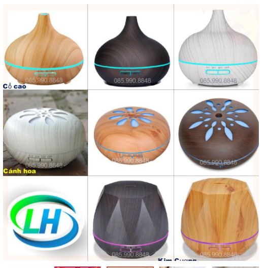 SIÊU RẺ  Máy khuếch tán tinh dầu,máy xông tinh dầu Bí Ngô, Búp Sen, Tulip, Cổ Cao, Cánh Hoa dung tích 550ml