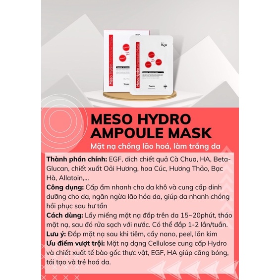 Meso hydro mask - mặt nạ căng bóng , chống lão hoá cao cấp