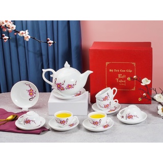 Bộ ấm chén trà sứ Bát Tràng