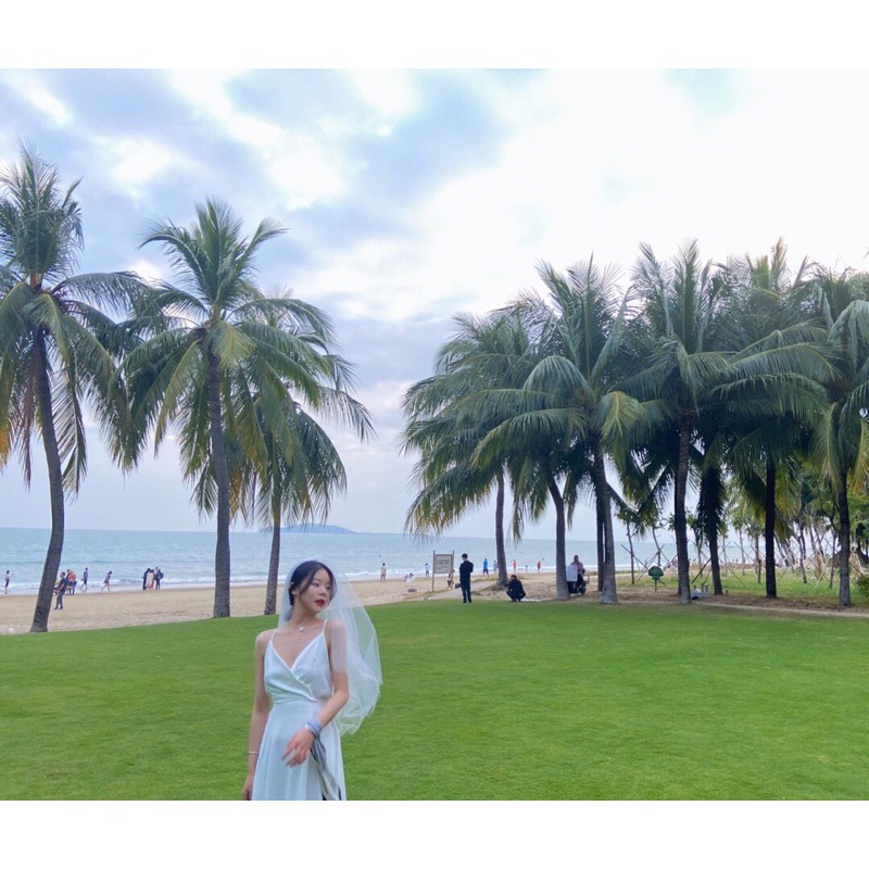 Đầm maxi đan dây lưng thắt nơ đi biển kèm ảnh thật | BigBuy360 - bigbuy360.vn