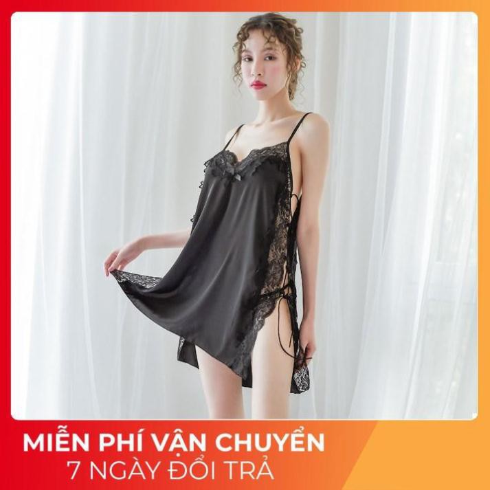 Váy Ngủ Sexy, Đầm Ngủ Nữ Đan Dây Hông Cực Sexy Chất Satin Dưới 70kg | BigBuy360 - bigbuy360.vn