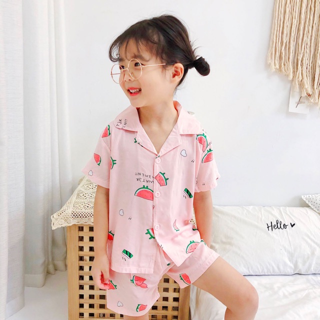 [FREESHIP] Bộ cộc tay lanh cho bé gái thời trang trẻ em cao cấp Hàn Quốc quần áo trẻ em mùa hè đẹp giá rẻ HD008