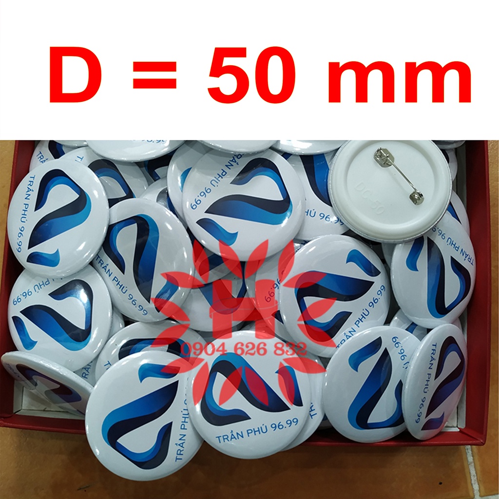 Huy hiệu họp lớp, huy hiệu in theo yêu cầu với đường kính huy hiệu D = 50 mm
