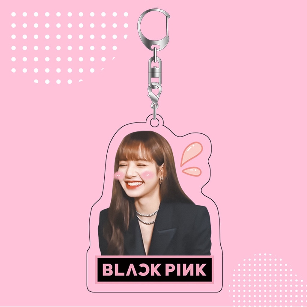Móc Treo Chìa Khóa / Túi Hình Lisa Hai Mặt Bằng Acrylic In Hình Nhóm Nhạc Blackpink
