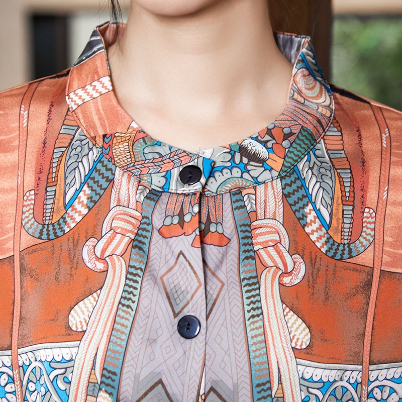 Bộ Đồ Ngủ Hai Mảnh Bằng Lụa Mát Tay Dài In Họa Tiết Thời Trang Mùa Xuân Mới Cho Nữ