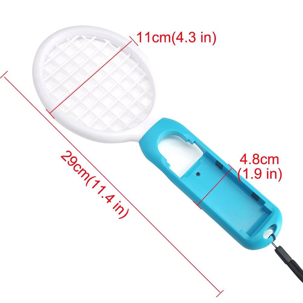 Nintend Switch Joy-con ABS Tennis Racket Handle Holder for NS Tennis ACES Game Player with 2 Analog Caps