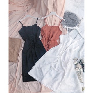 ĐẦM SATIN 2 DÂY FROM DÁNG SUÔNG