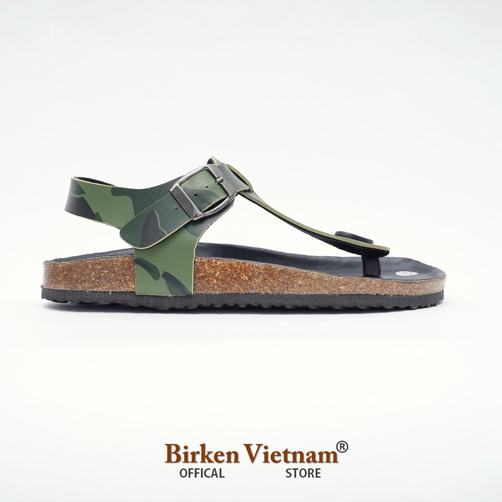 [ New Style ] Mã R10 Sandal ĐẾ TRẤU Da PU Camo Rằn Quai Tách Ngón Unisex Birken Vietnam Bioline