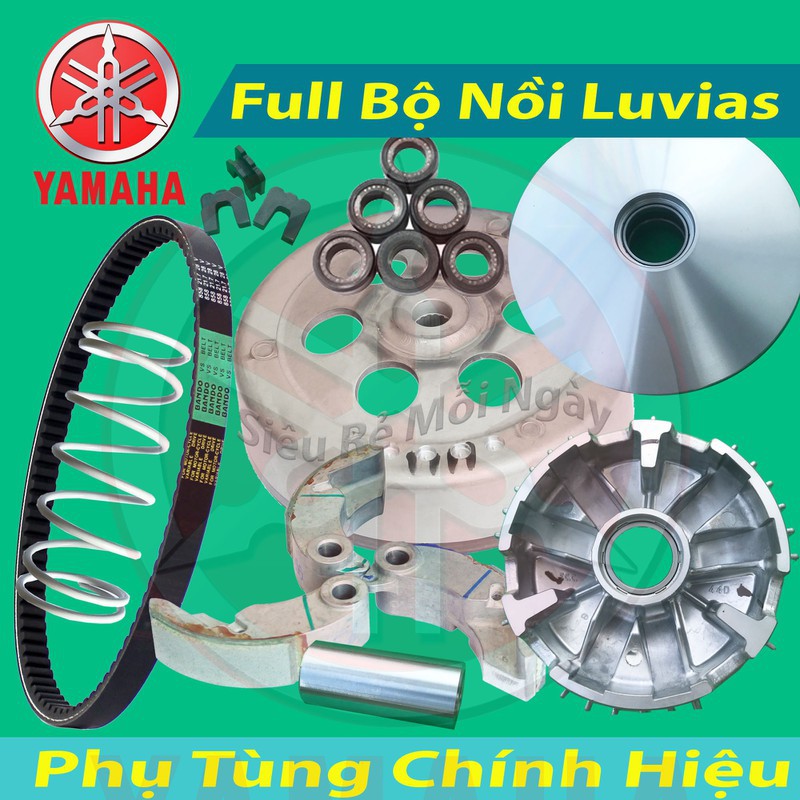 Combo Full Bộ Nồi Trước và Nồi Sau, Dây Curoa, Bi Nồi Yamaha Luvias