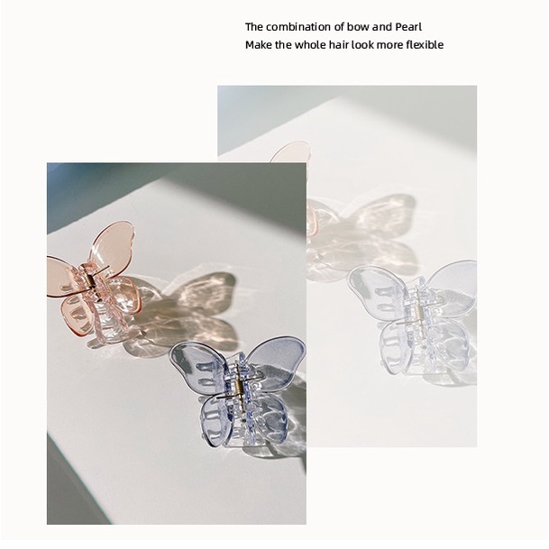 Kẹp tóc càng cua trong suốt hình bướm phong cách Hàn Quốc dành cho nữ