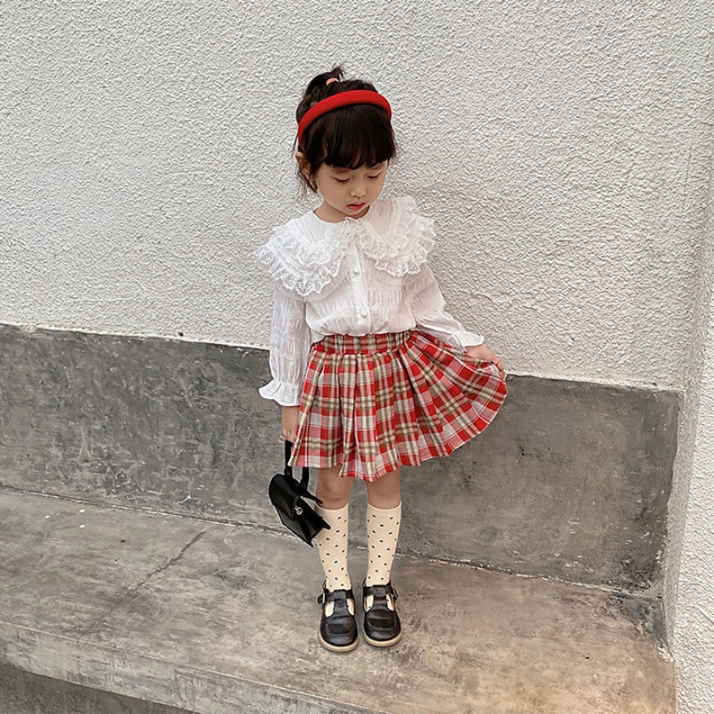 Áo sơ mi tay dài vải cotton mềm mại thoải mái thời trang xuân thu cho bé gái