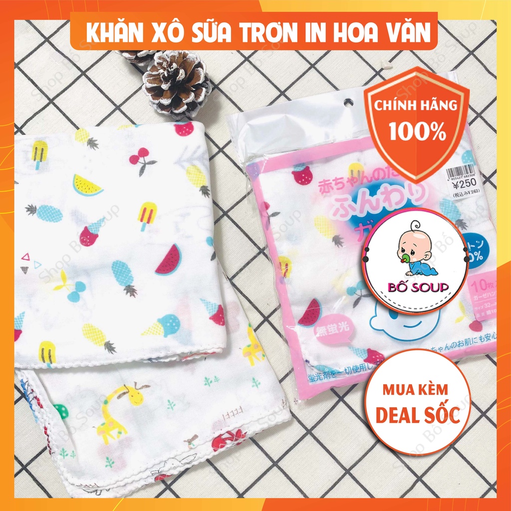 Set 10 Khăn xô xuất Nhật in hình cao cấp,Khăn xô với nhiều họa tiết cho bé