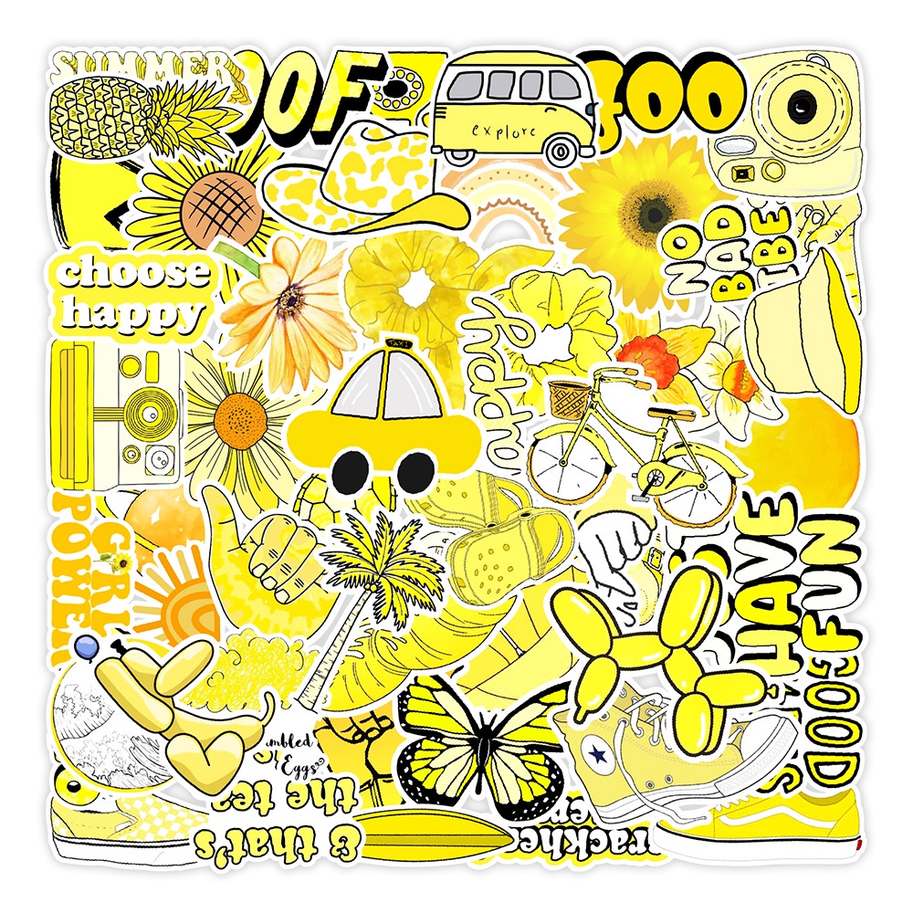 [ 50 hình] Sticker Trang Trí Mũ Bảo Hiểm Nhãn Dán Chống Thấm Nước Sticker Cute Dán Laptop các mẫu VSCO