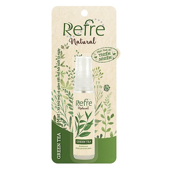 Xịt Khử Mùi Refre Natural Green Tea 30ml - Hương Trà Xanh