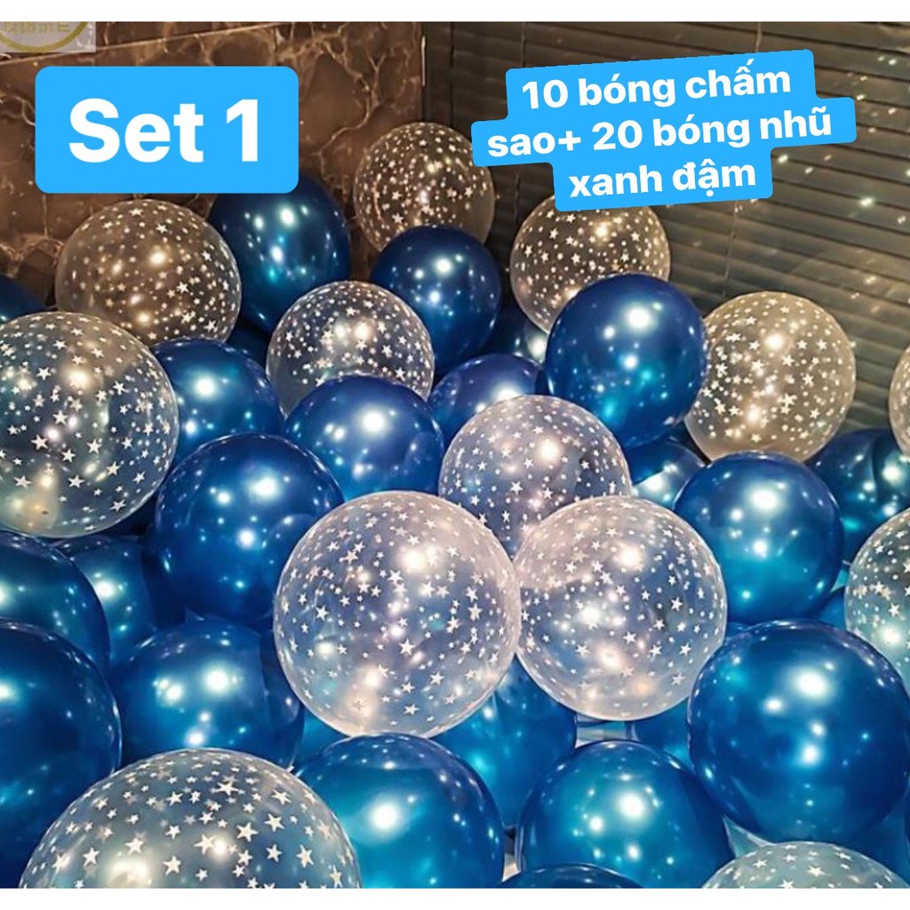 Bóng mix màu trang trí sinh nhật .( set 30 bóng ) .