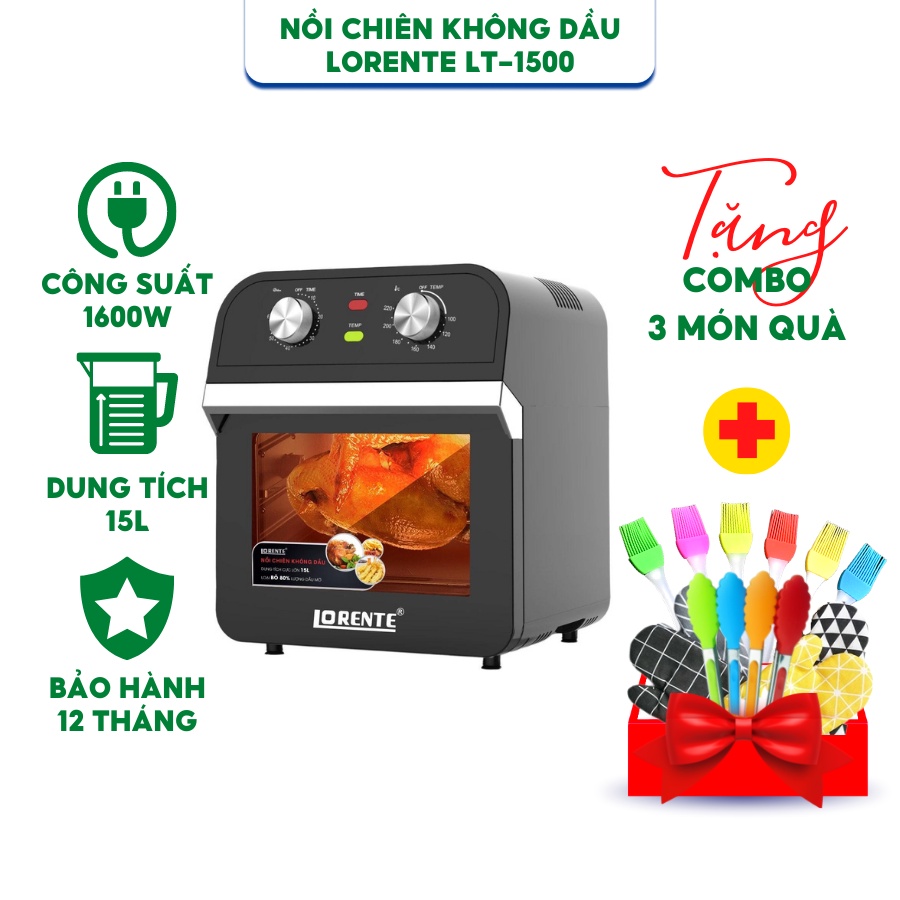 (Mã CHUT002 giảm 8%) Nồi chiên không dầu Lorente LT-1500 - Hàng chính hãng