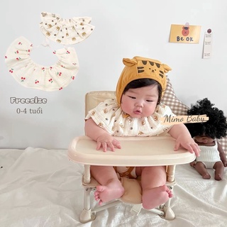 Yếm cổ tròn vải xô muslin họa tiết dễ thương cho bé YC11 Mimo Baby