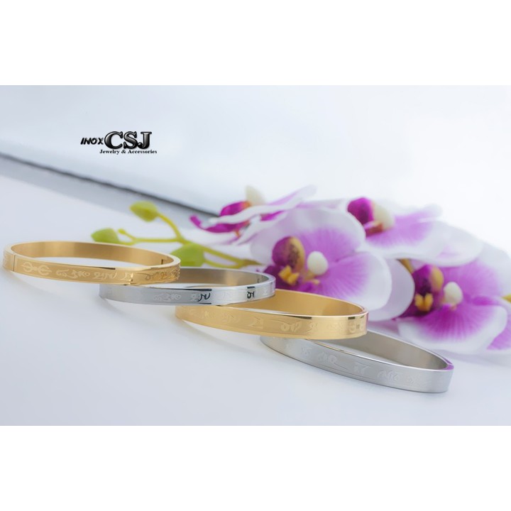 Sỉ VÒNG TAY TÂY TẠNG CHÚ OM MANI PADME HUM hình ovan LN124 - đeo tay vạn sự may