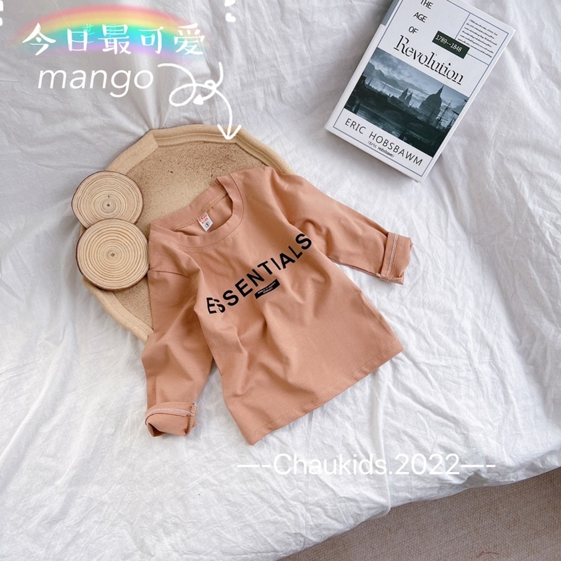 Áo thun dài tay bé trai in chữ Essen chất liệu cotton mềm đẹp