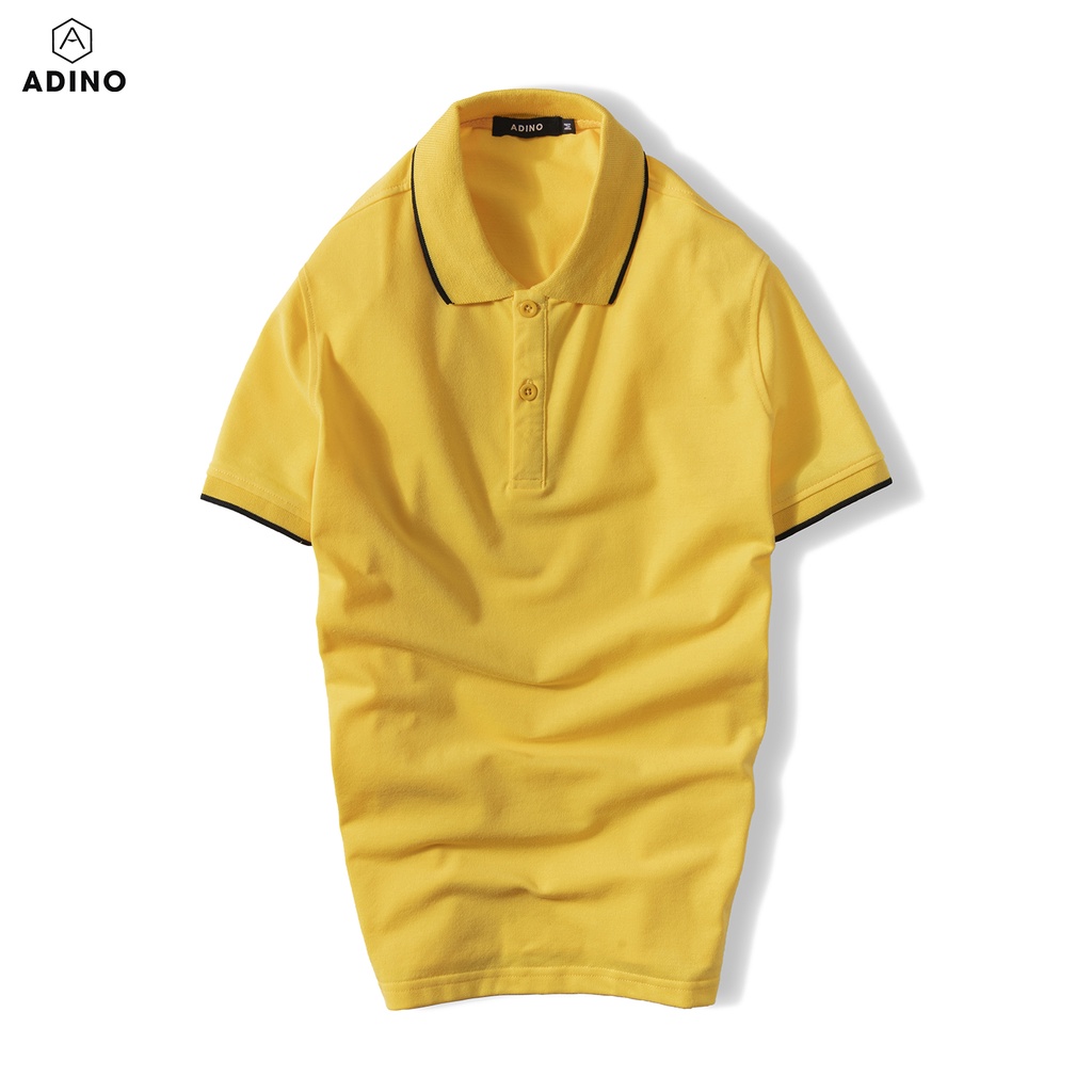 Áo polo nam ADINO 6 màu phối viền vải cotton co giãn dáng công sở slimfit trẻ trung AP70-AP75