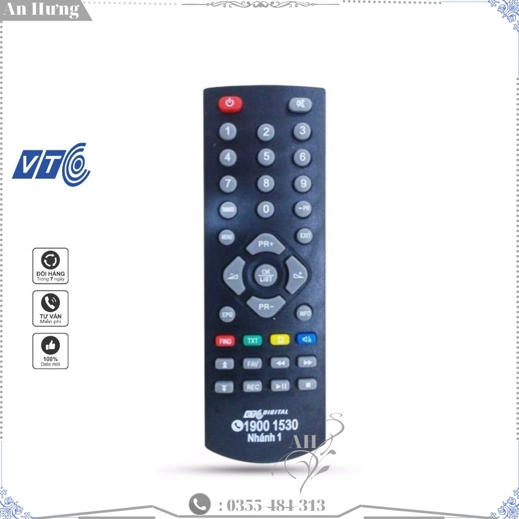 Điều Khiển 19001530 . Đầu Kts Vtc 201, Vệ Tinh V2 Sử Dụng Được.
