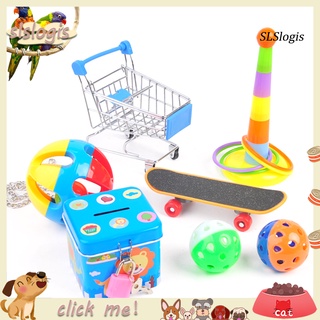 Set 5 / 6 / 7 đồ chơi bóng trượt ván vui nhộn dành cho chim vẹt