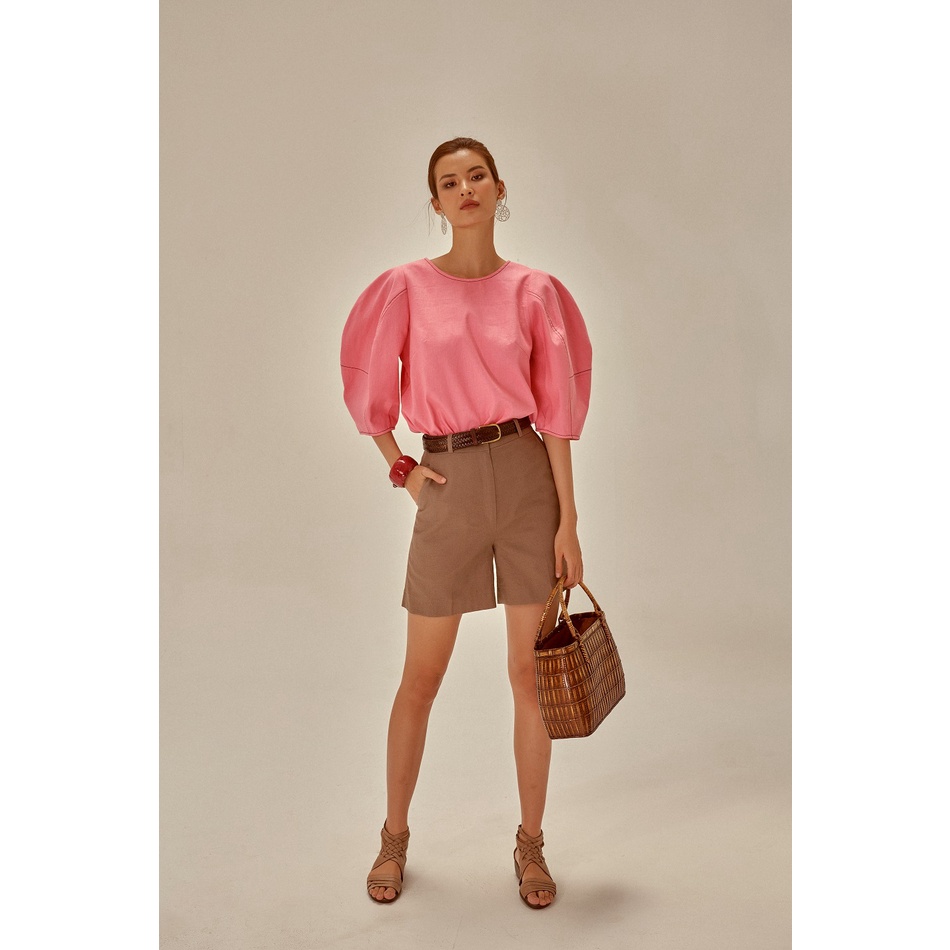 Quần Short Linen Nâu  Becoming Unveil F2