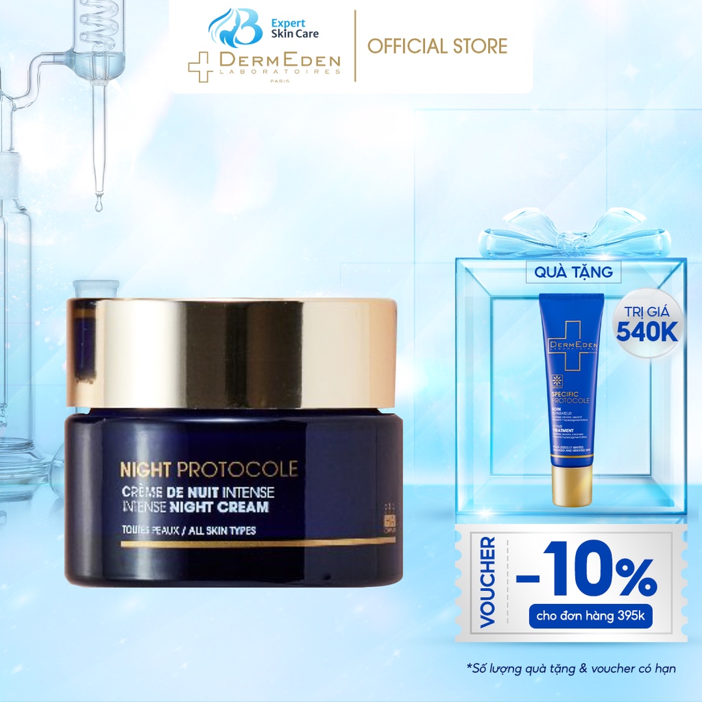 Kem chống lão hóa và mờ đốm nâu ban đêm DERMEDEN Night Protocole Retinol 1% + Niacinamide 5% 50ml