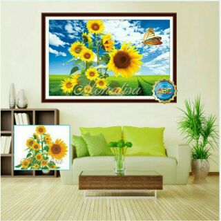 Tranh đính đá HOA HƯỚNG DƯƠNG KHOE SẮC Y8197 KT:90×60cm